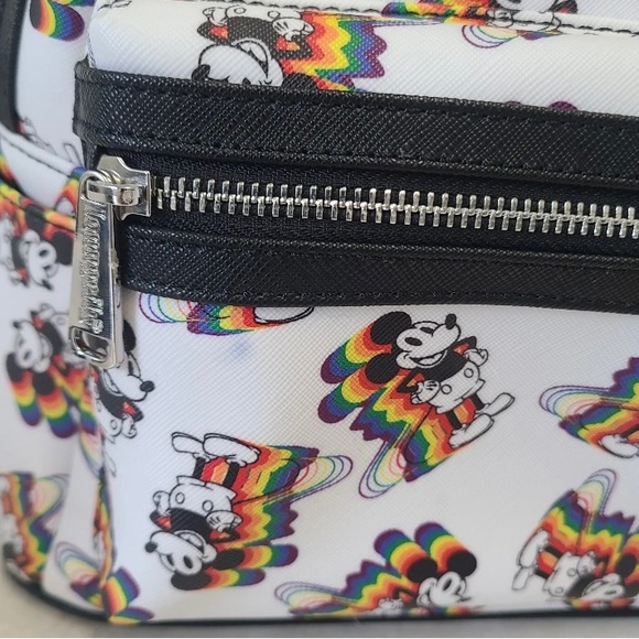 Disney & Loungefly Mickey Mouse Rainbow Mini Size Backpack NWOT